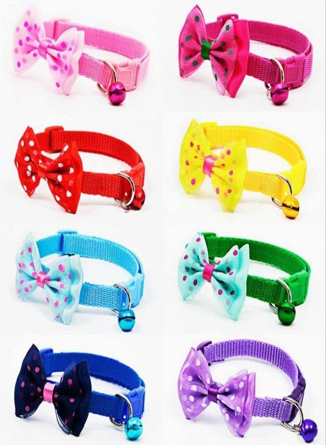 THE DDS STORE 2.Pcs Dog Cat Pet Bowknot Cute Bow Tie Bell Adjustable Puppy Kitten Necktie Collar (Buy 1 Get 1 Free) Color May Vary (2.Pcs Bow Collar) - Image 1